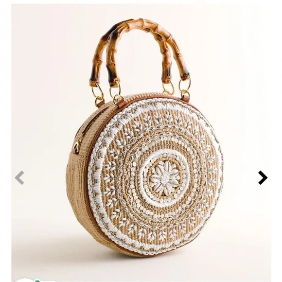 Chico’s Faux Shell Crossbody Circle Bag - Brand New with Tags NWT 10x10x3 - Picture 9 of 11